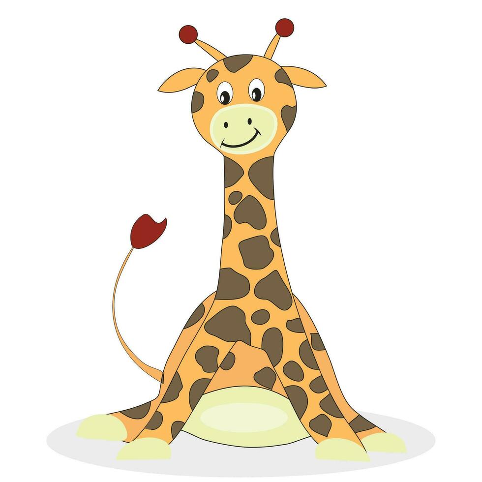 dibujos animados jirafa aislado en blanco antecedentes. bebé jirafa y jirafa vector ilustración