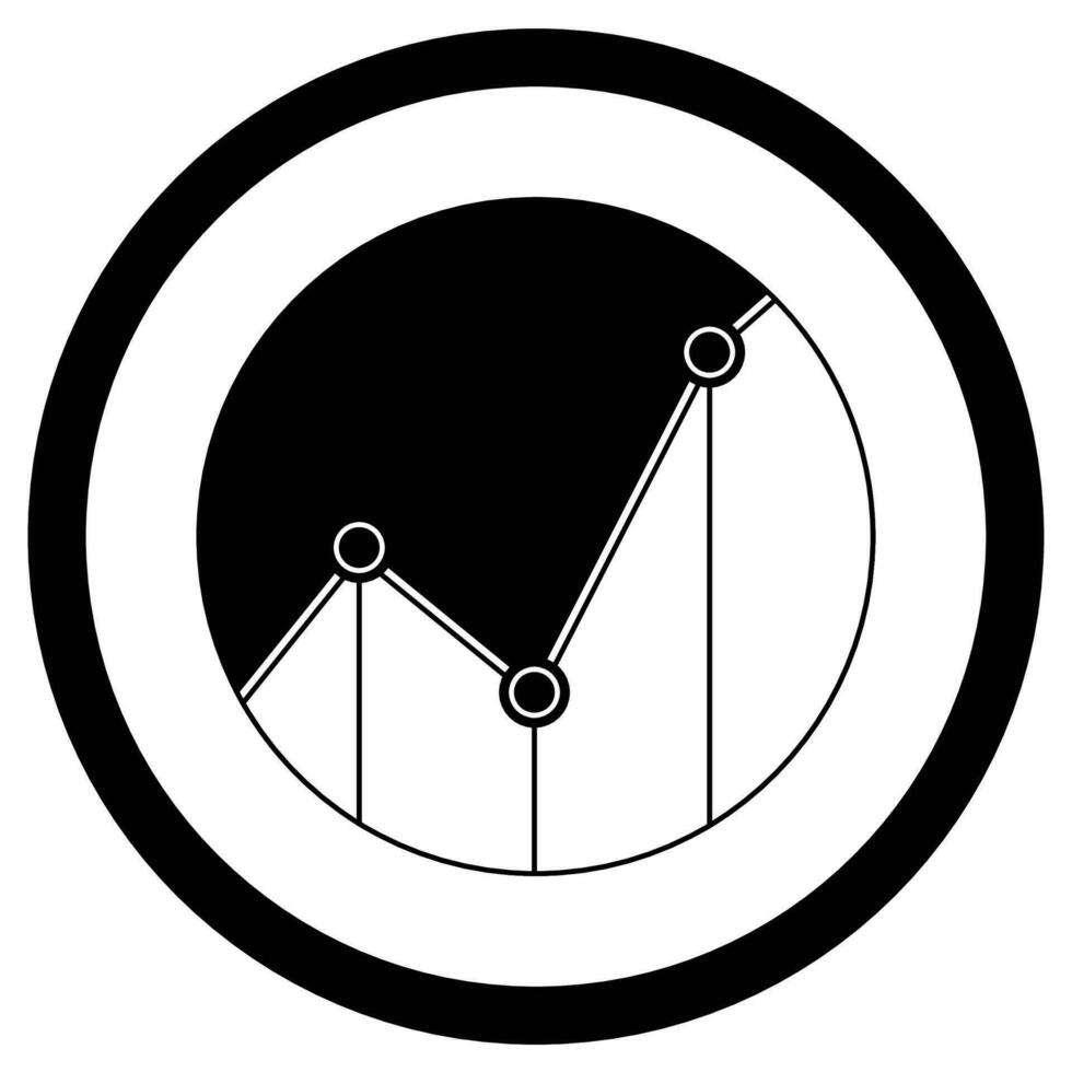 Statistics graph icon black white style. Statistics icon, infographics data, chart and graphic, analytics and static. Vector illustration