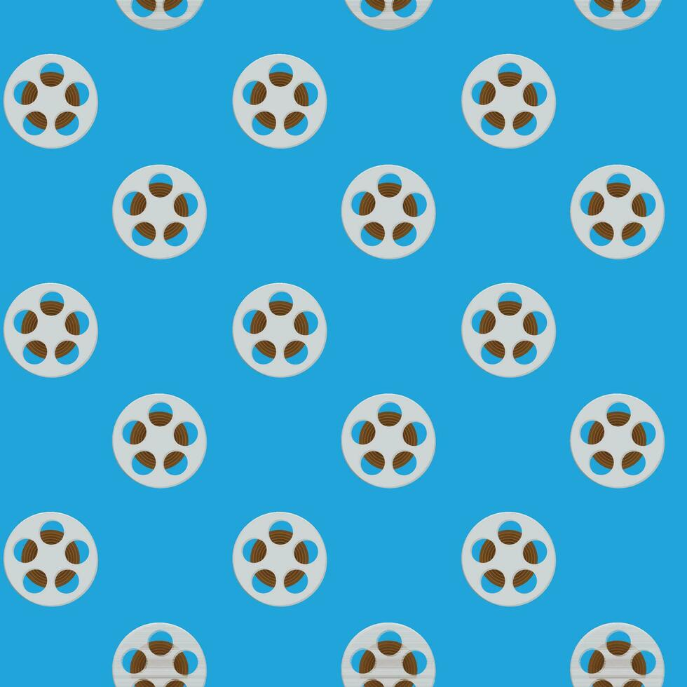Spool reel filmstrip seamless pattern. Movie reel, cinema and slot