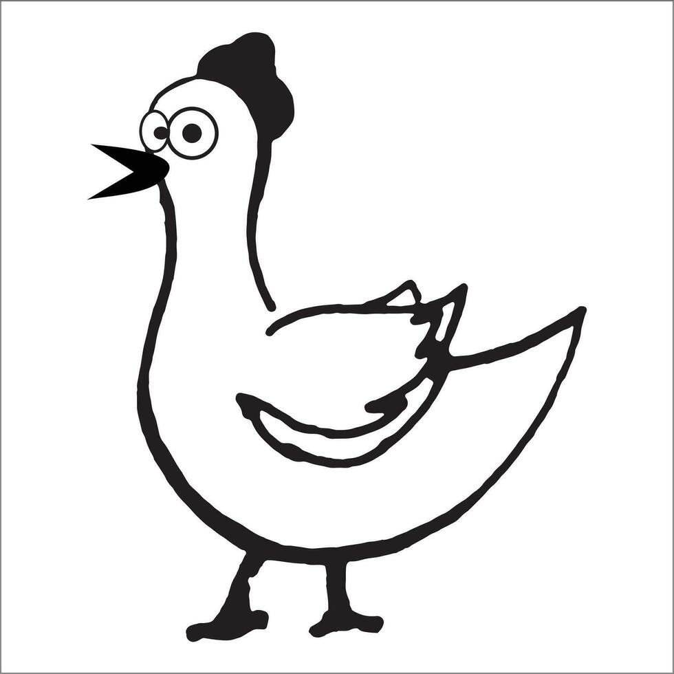 perfil de pollo. gallina y pollo granja, mano dibujar pollo, vector ilustración