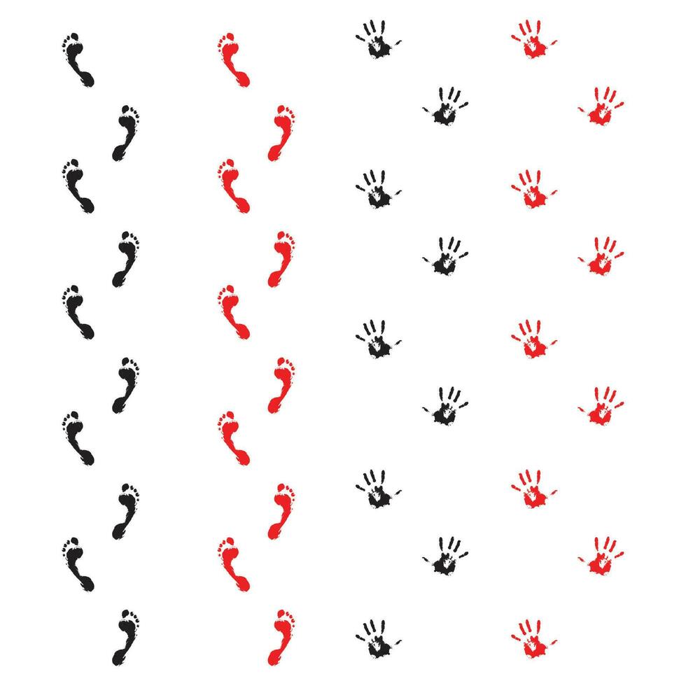 Traces of hands and feet. Handprint and foot print. Vector illustration