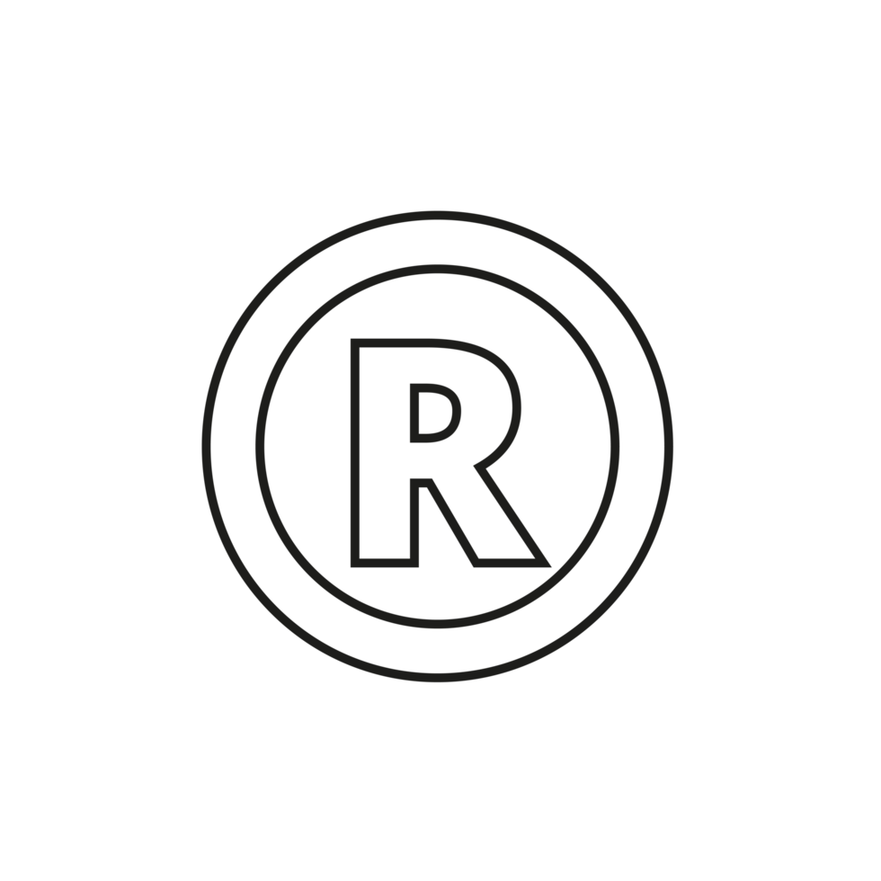 R Symbol trademark on Transparent Background png