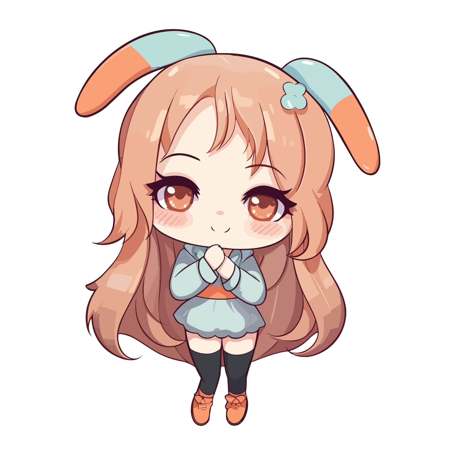 anime little girl with bunny ears