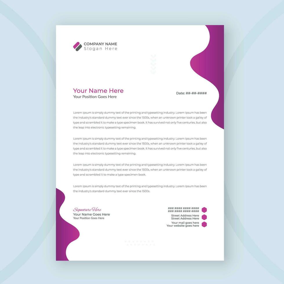 Minimal Corporate Letterhead Template Design For Your Business Company vector