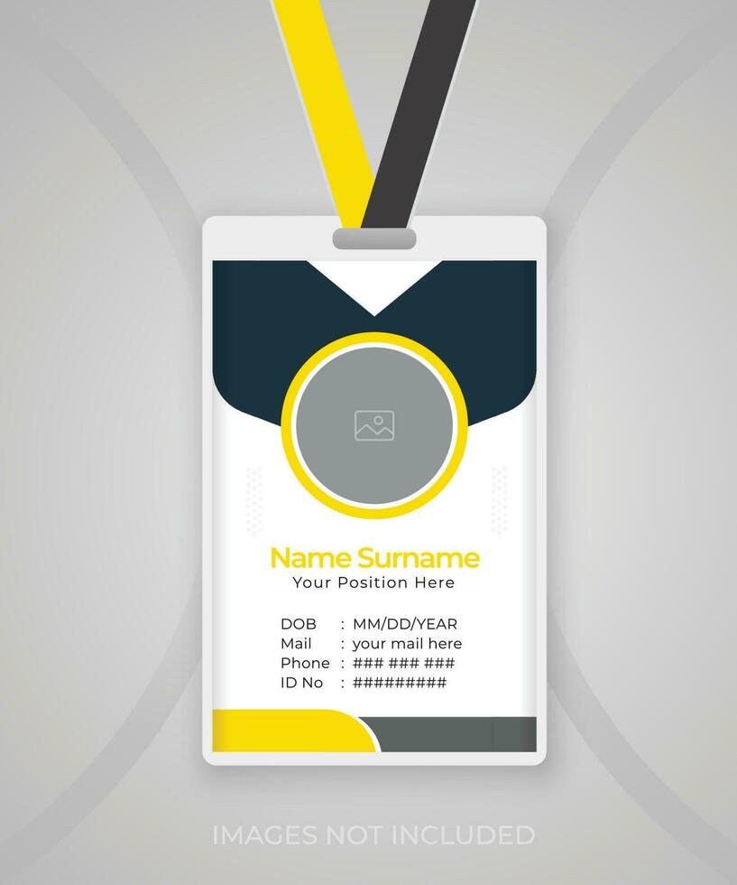 Modern and clean business id card, student identity card template design vector