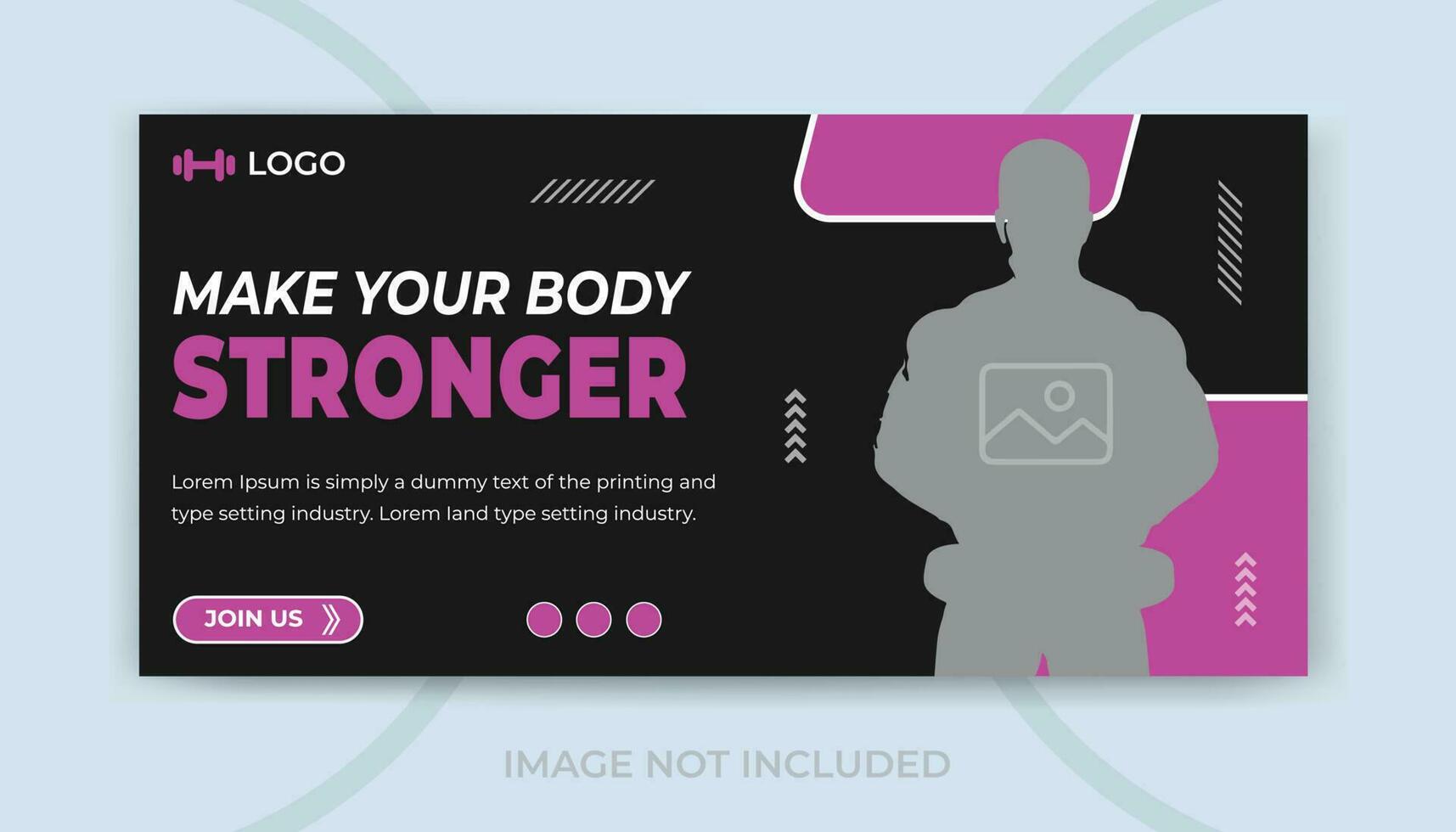 Fitness gym training social media and web banner design template vector