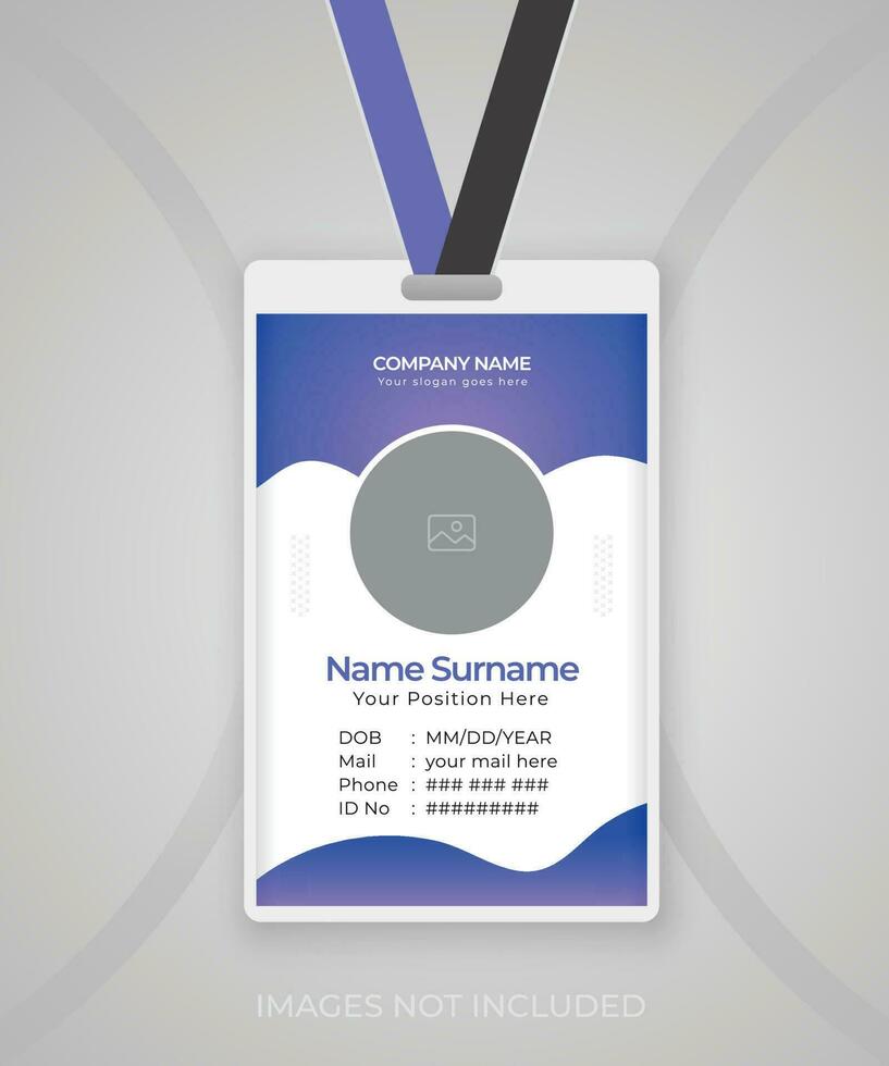 Modern office business id card template design vector