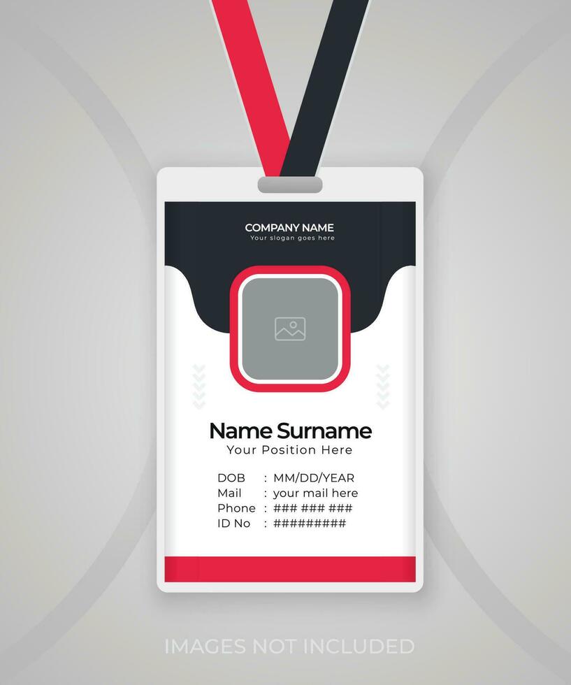 Modern and clean business id card, student identity card template design vector