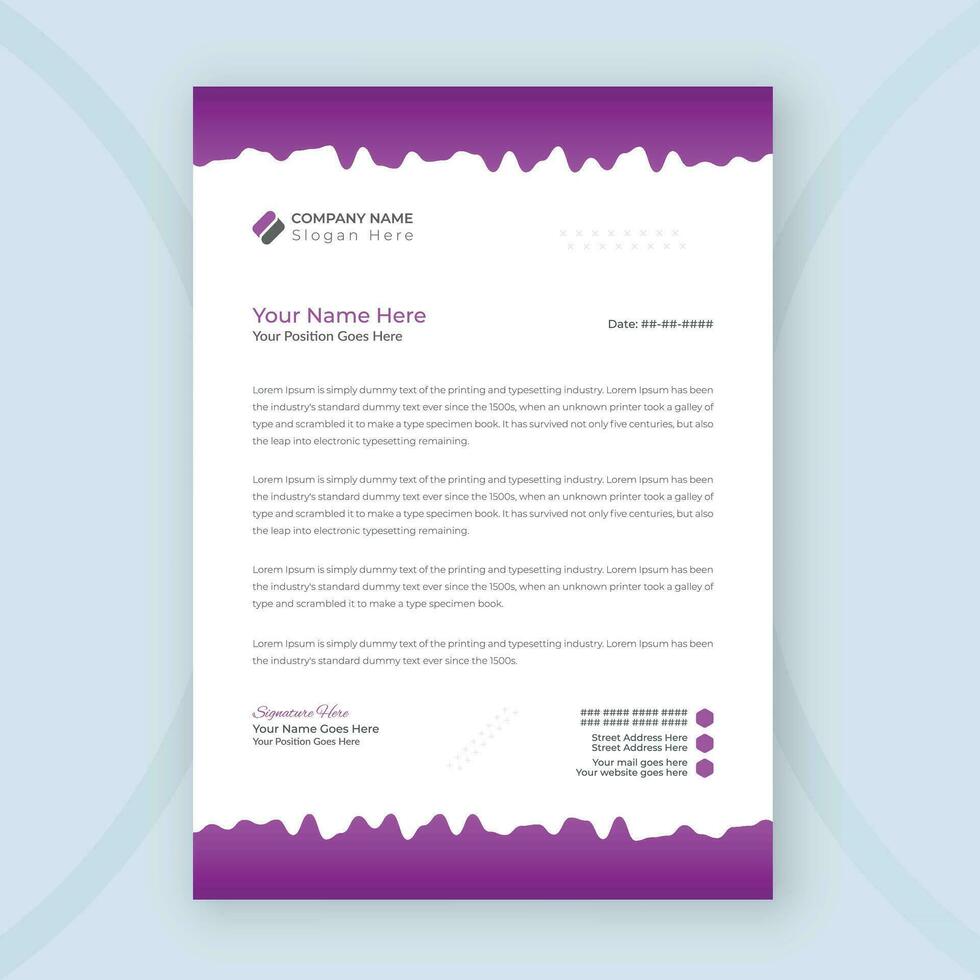 Modern and clean office letterhead design template vector