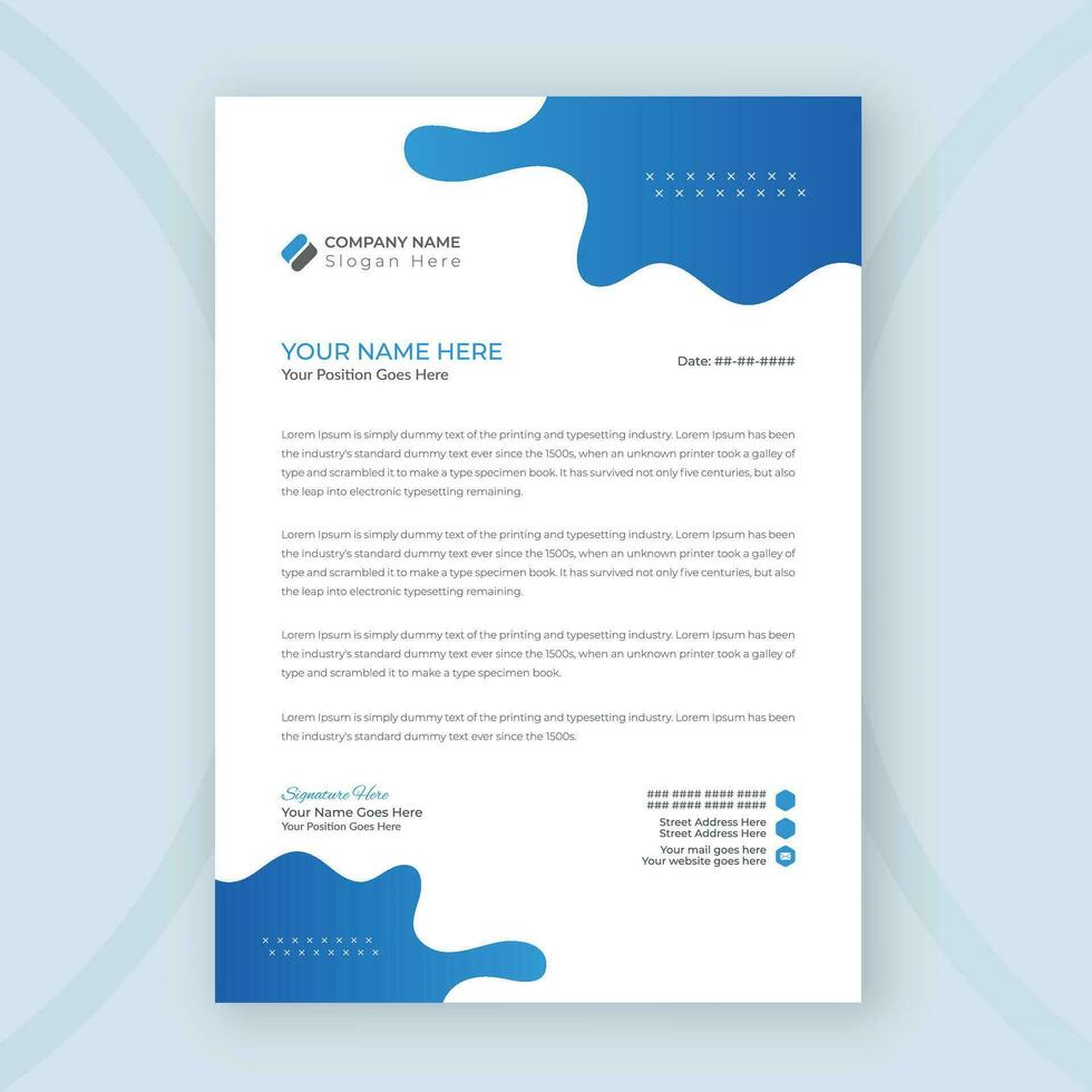 Minimal Corporate Letterhead Template Design For Your Business Company vector