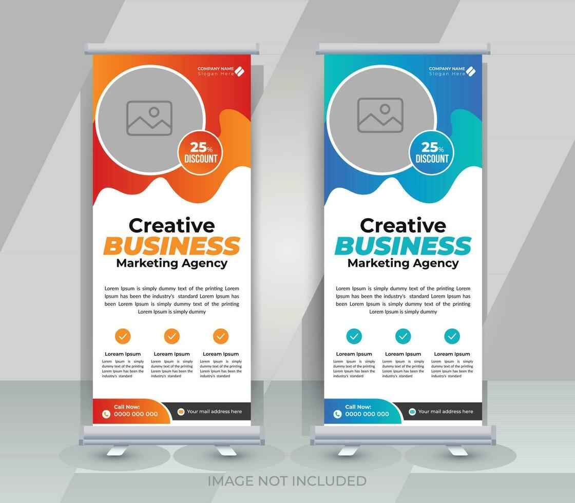 Creative business marketing agency roll up banner template or pull up banner design vector