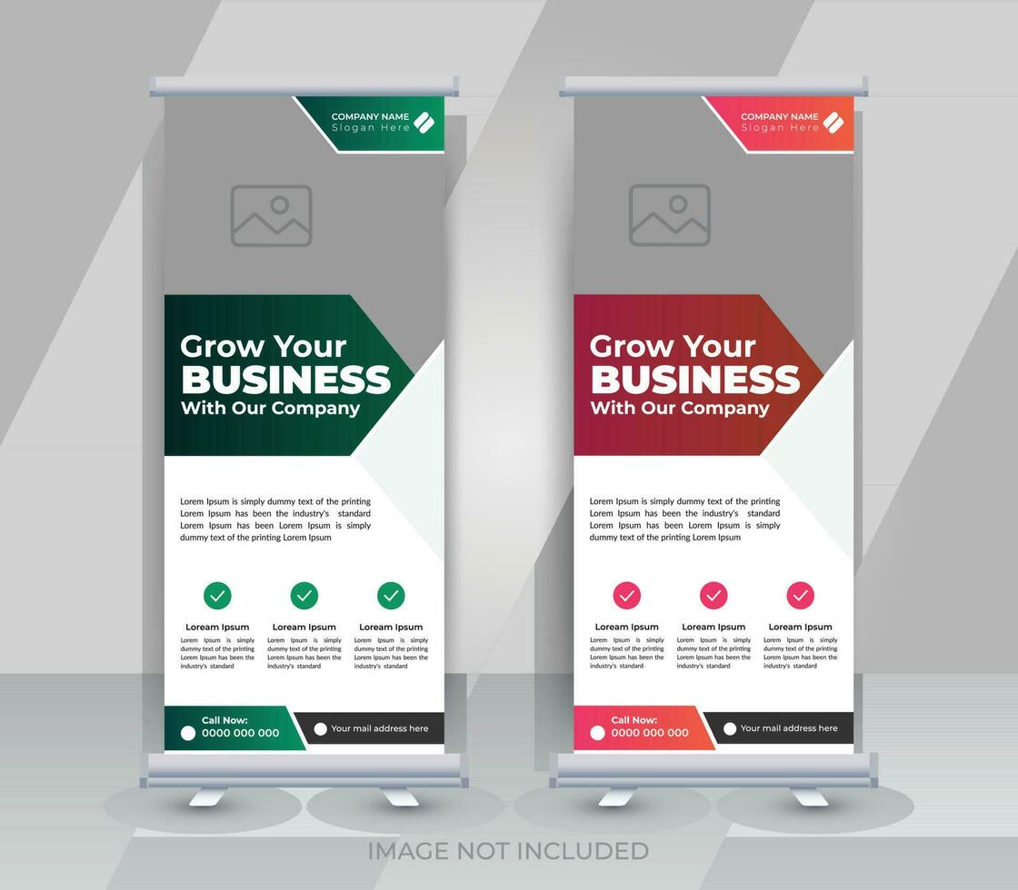 Creative business marketing agency roll up banner design or pull up banner template vector