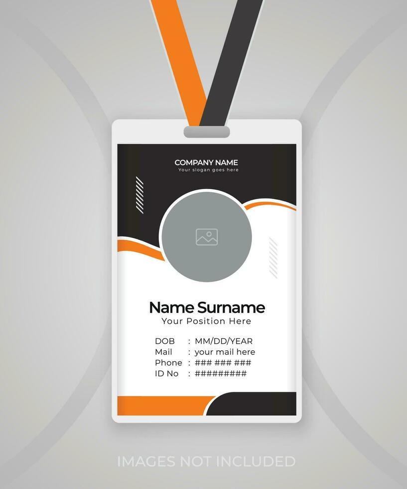 Modern and clean business id card, student identity card template design vector