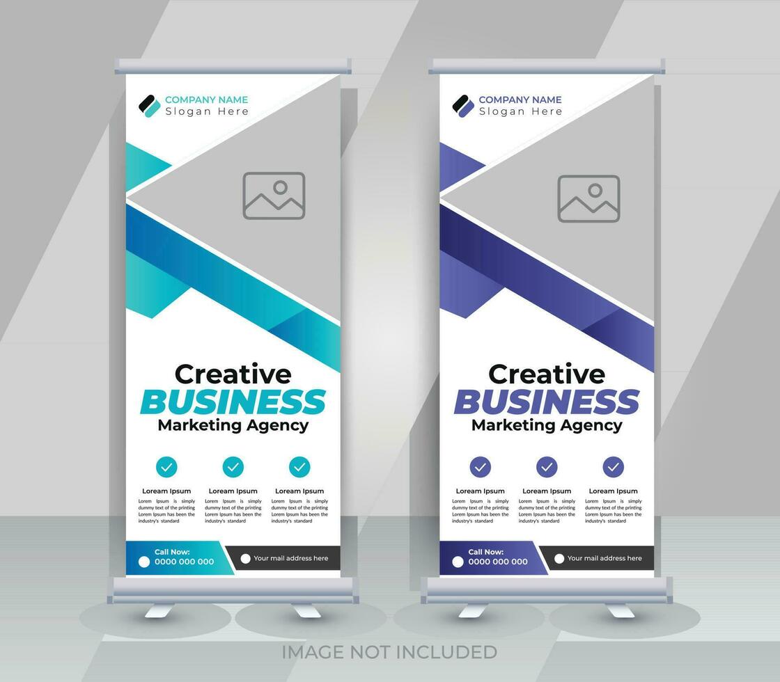 Creative business marketing agency roll up banner template or pull up banner design vector