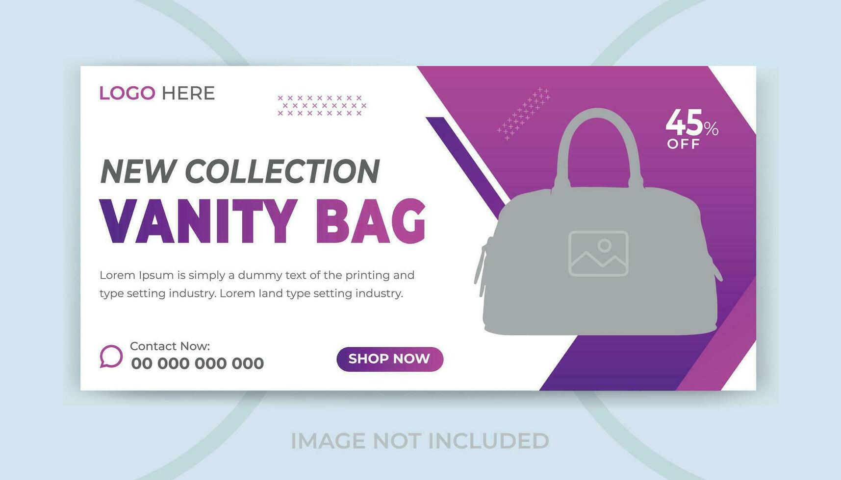 moderno bolso colección social medios de comunicación enviar o en línea web bandera diseño modelo para tu negocio vector