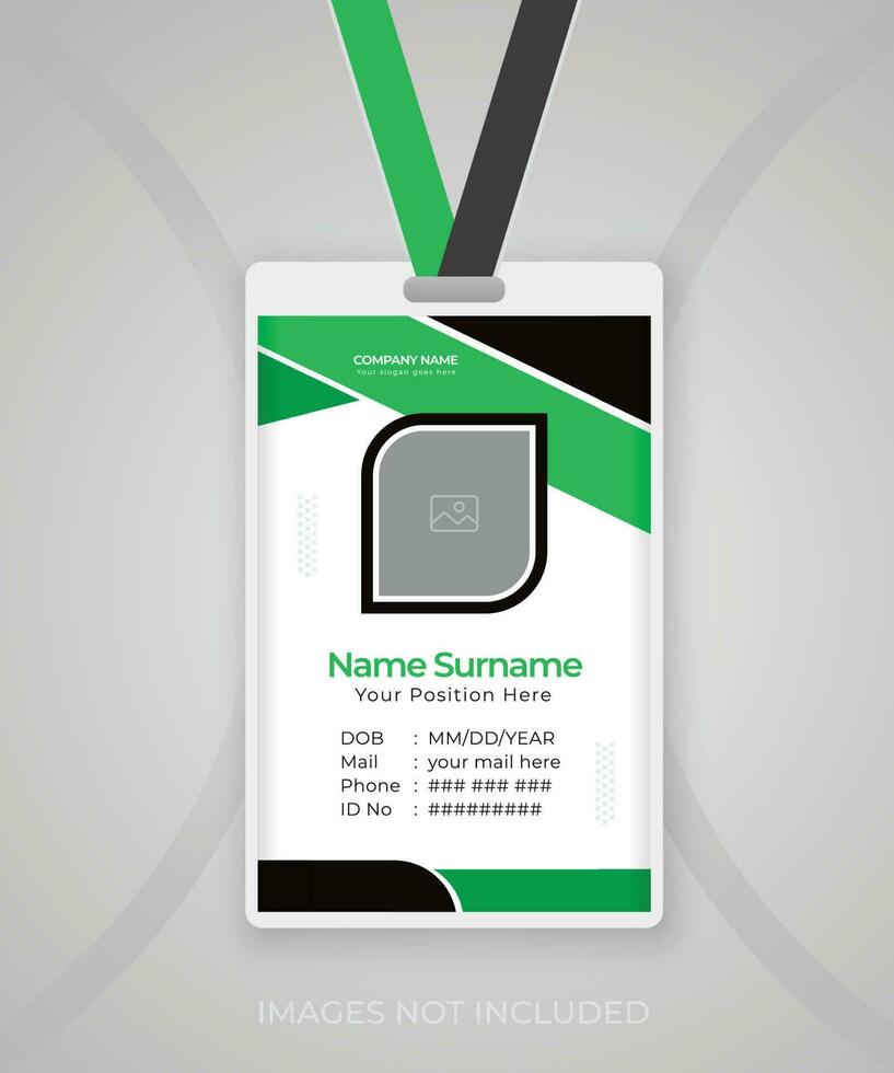 Modern office business id card template design vector