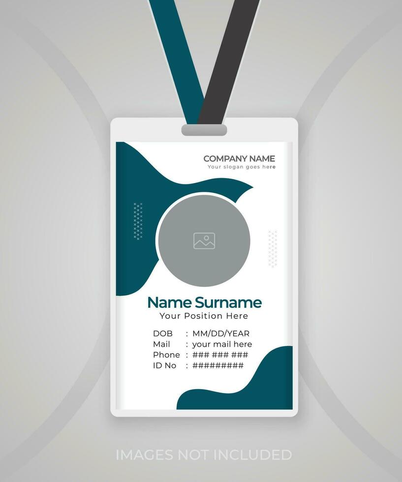 Modern and clean business id card, student identity card template design vector