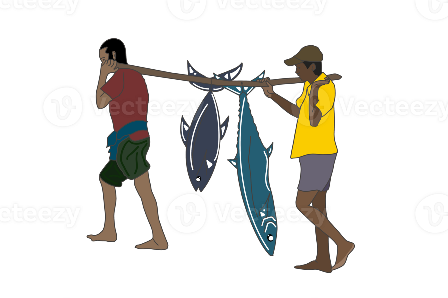 Fishermen or fishery life, png image