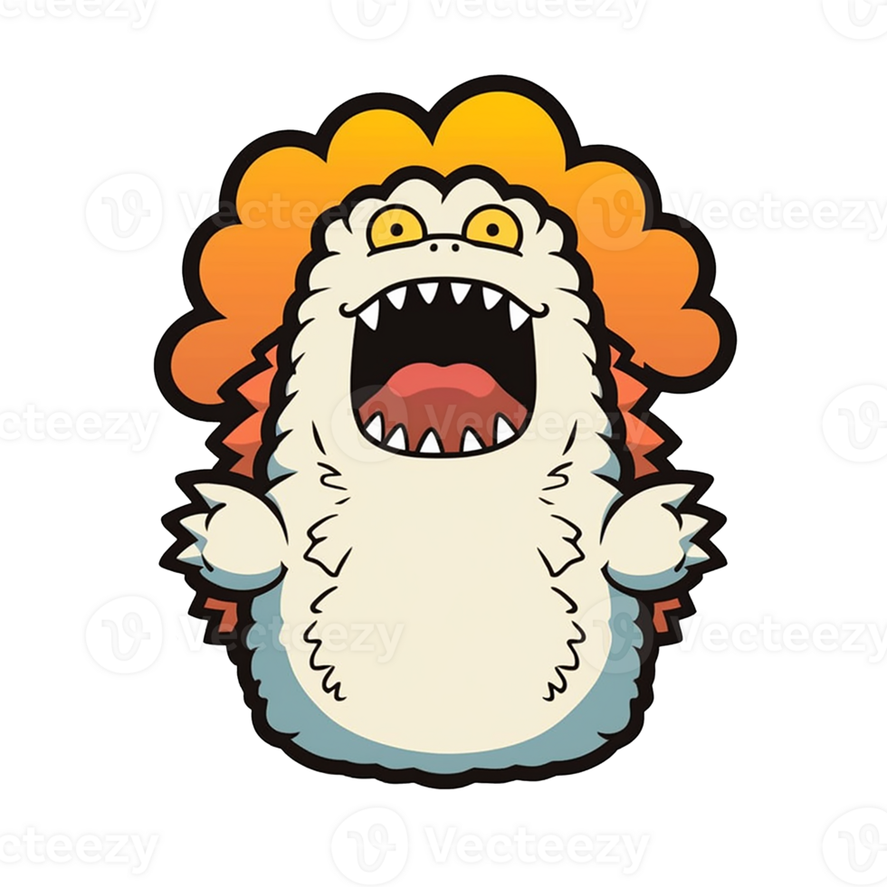 Godzilla isolated on transparent background, , digital illustration. png