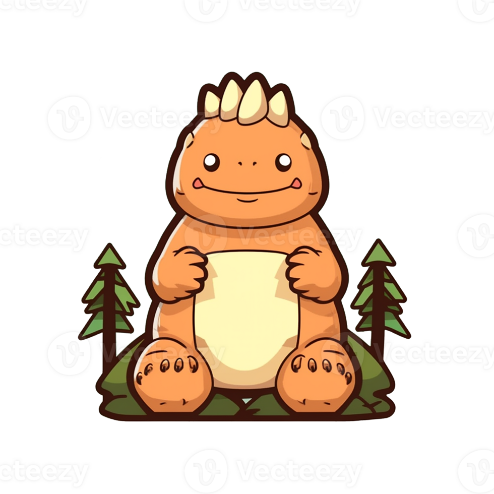 Godzilla isolated on transparent background, , digital illustration. png