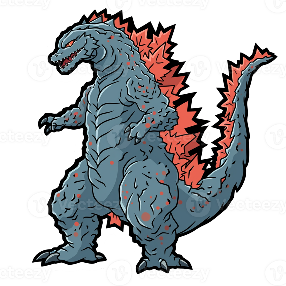 godzilla isolé sur transparent arrière-plan, génératif ai, numérique illustration. png