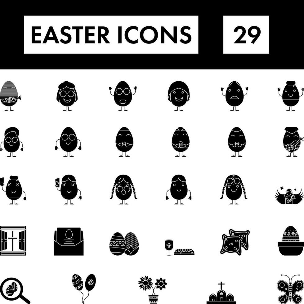 Easter Icon Set. vector
