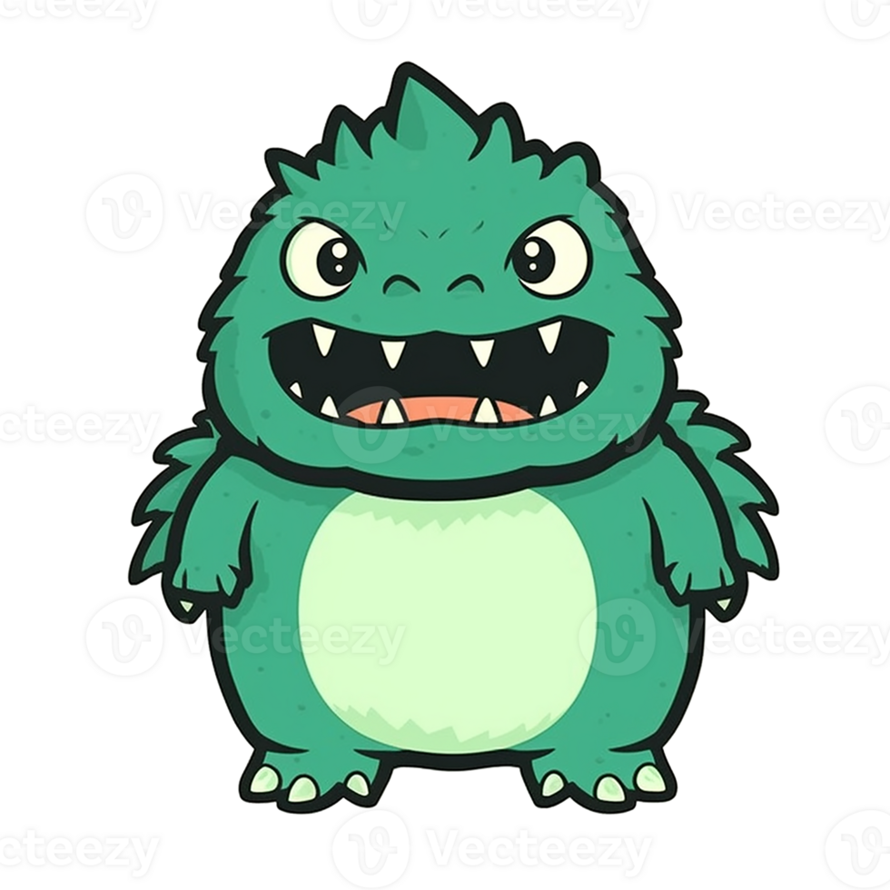 Godzilla isolated on transparent background, , digital illustration. png