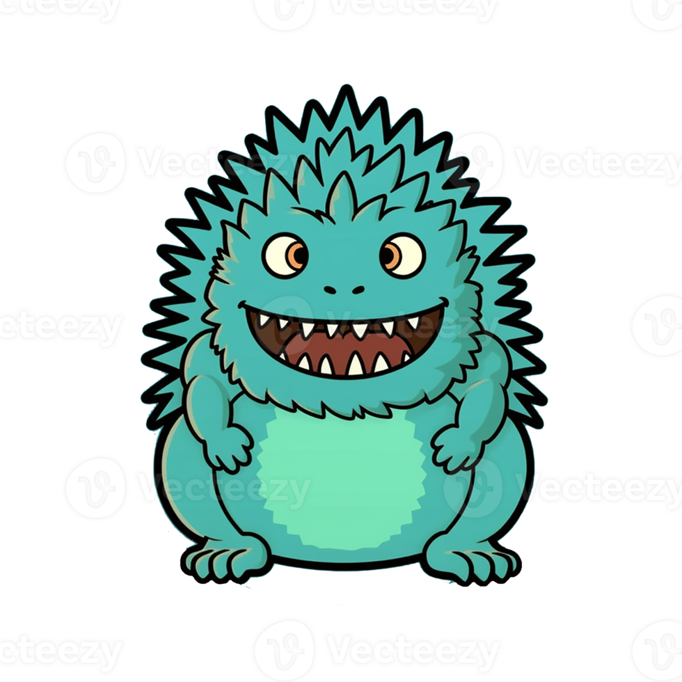 Godzilla isolated on transparent background, , digital illustration. png