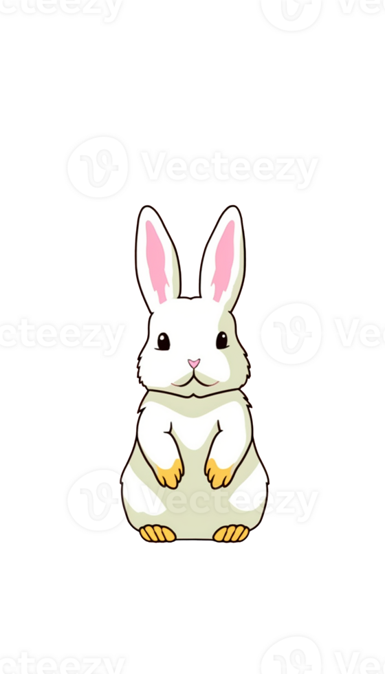 Pascua de Resurrección huevo conejito conejo, linda dibujos animados ilustración, transparente fondo, generativo ai, digital ilustración. png