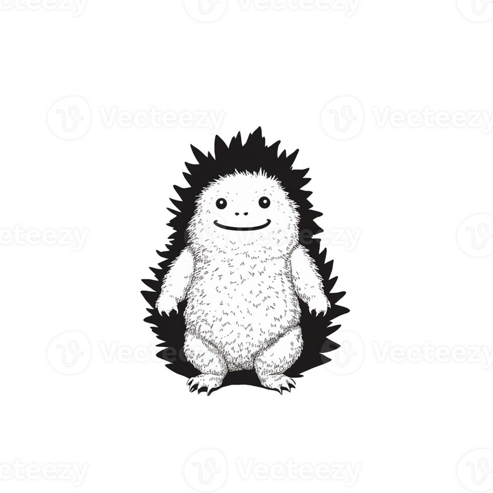 Godzilla isolated on transparent background, , digital illustration. png