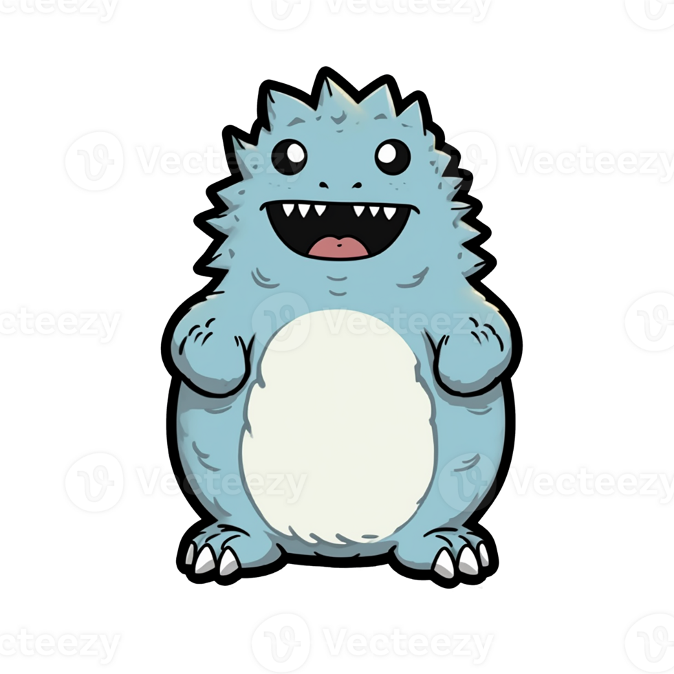 Godzilla isolated on transparent background, , digital illustration. png
