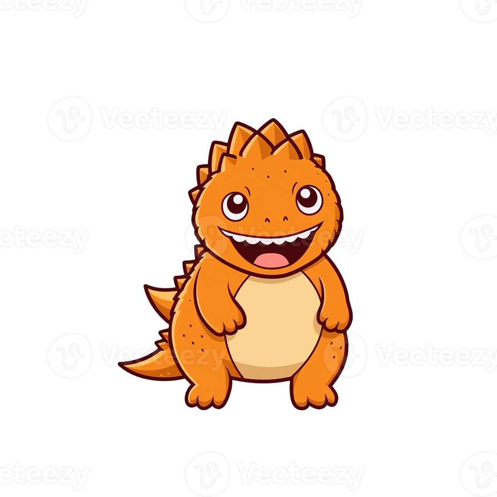 Godzilla isolated on transparent background, , digital illustration. png
