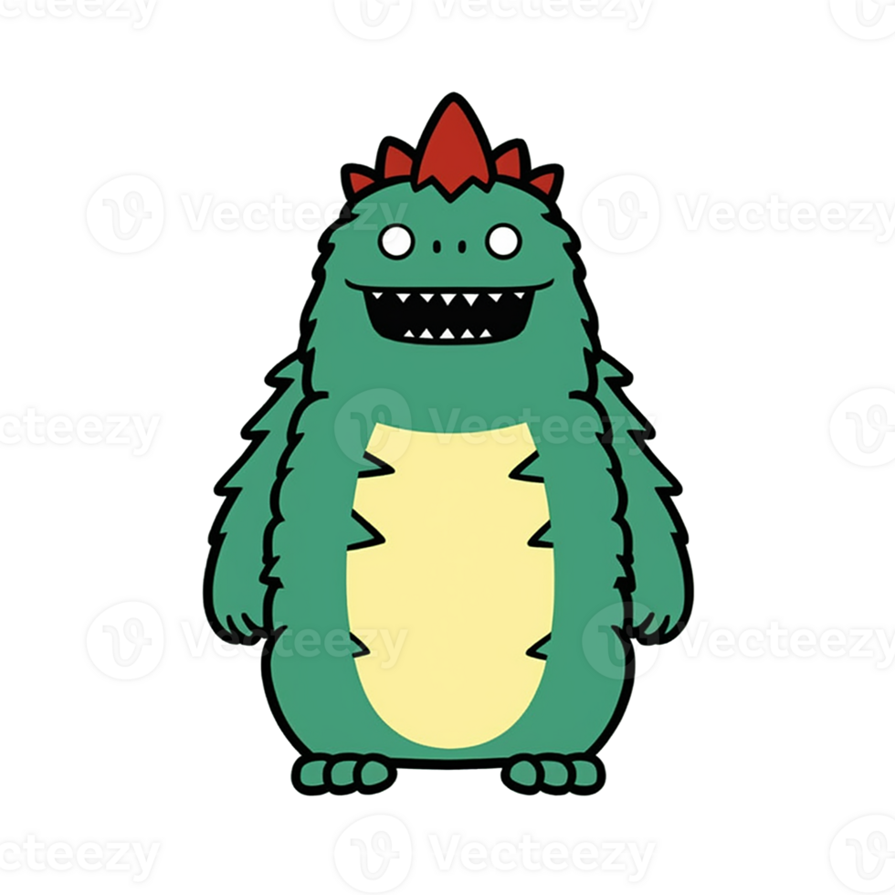 Godzilla isolated on transparent background, , digital illustration. png