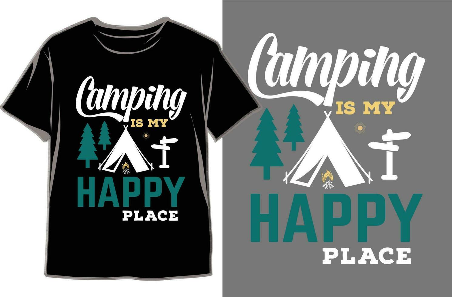 Designing the Ultimate Camping T-Shirt. Camping T shirt Design Vector Graphics