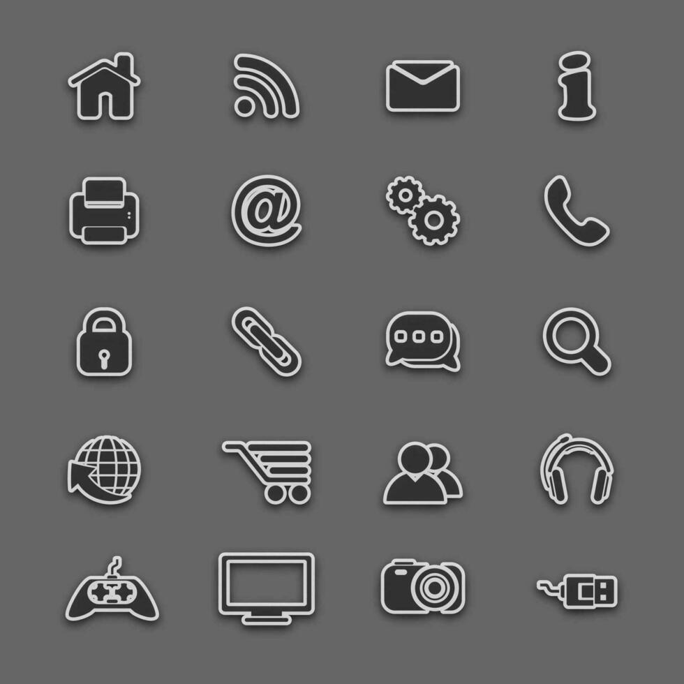 Web mail icons set. Can be used for websites, web applications. email applications or server Icons vector