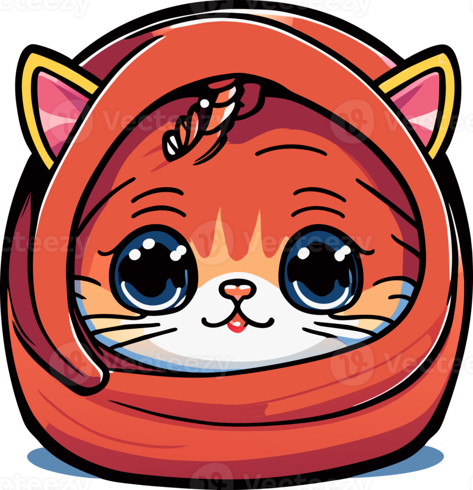 Cat in blanket. png