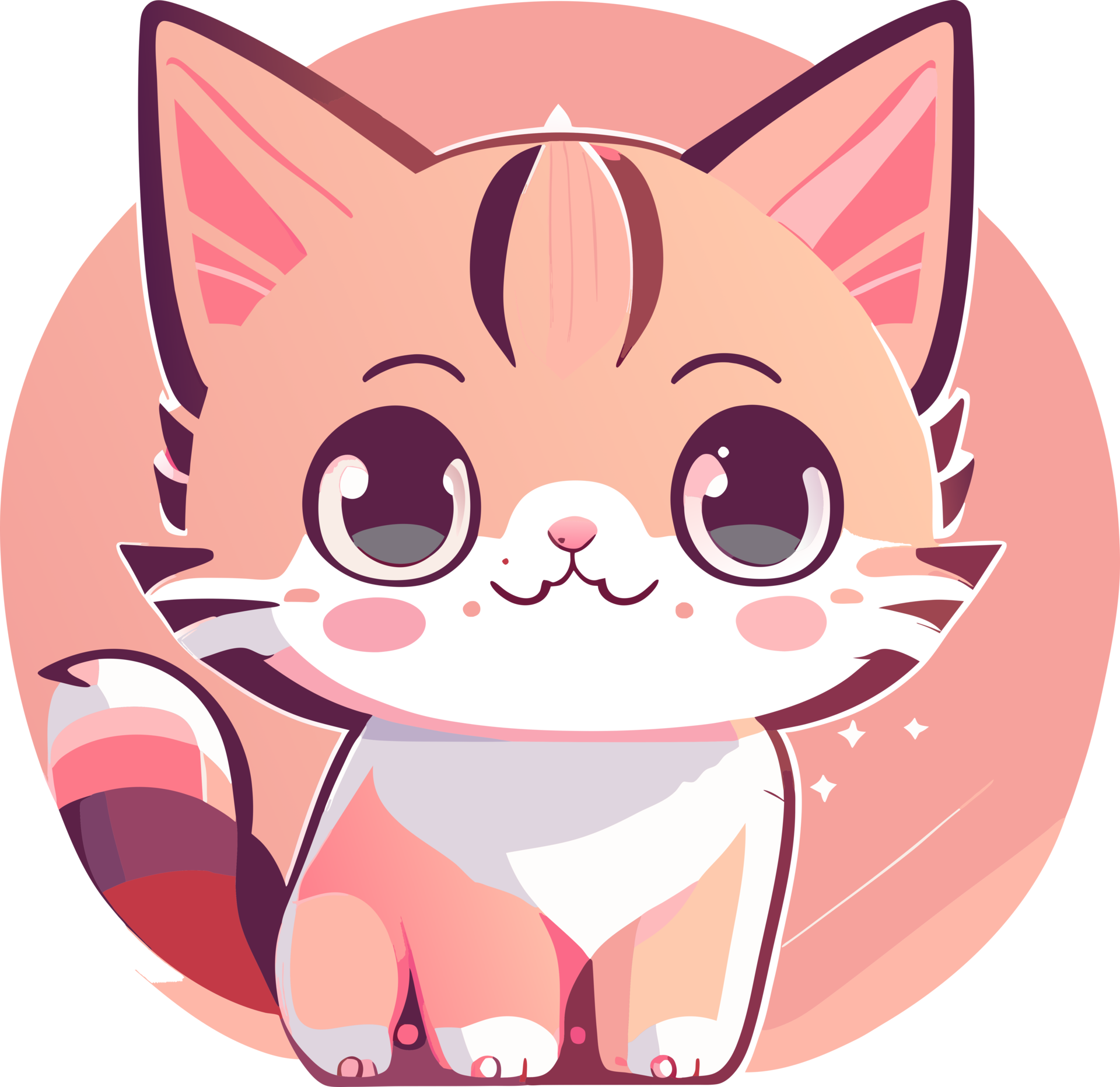 Cute cat in kawaii style. Vector illustration Stock Vector Image