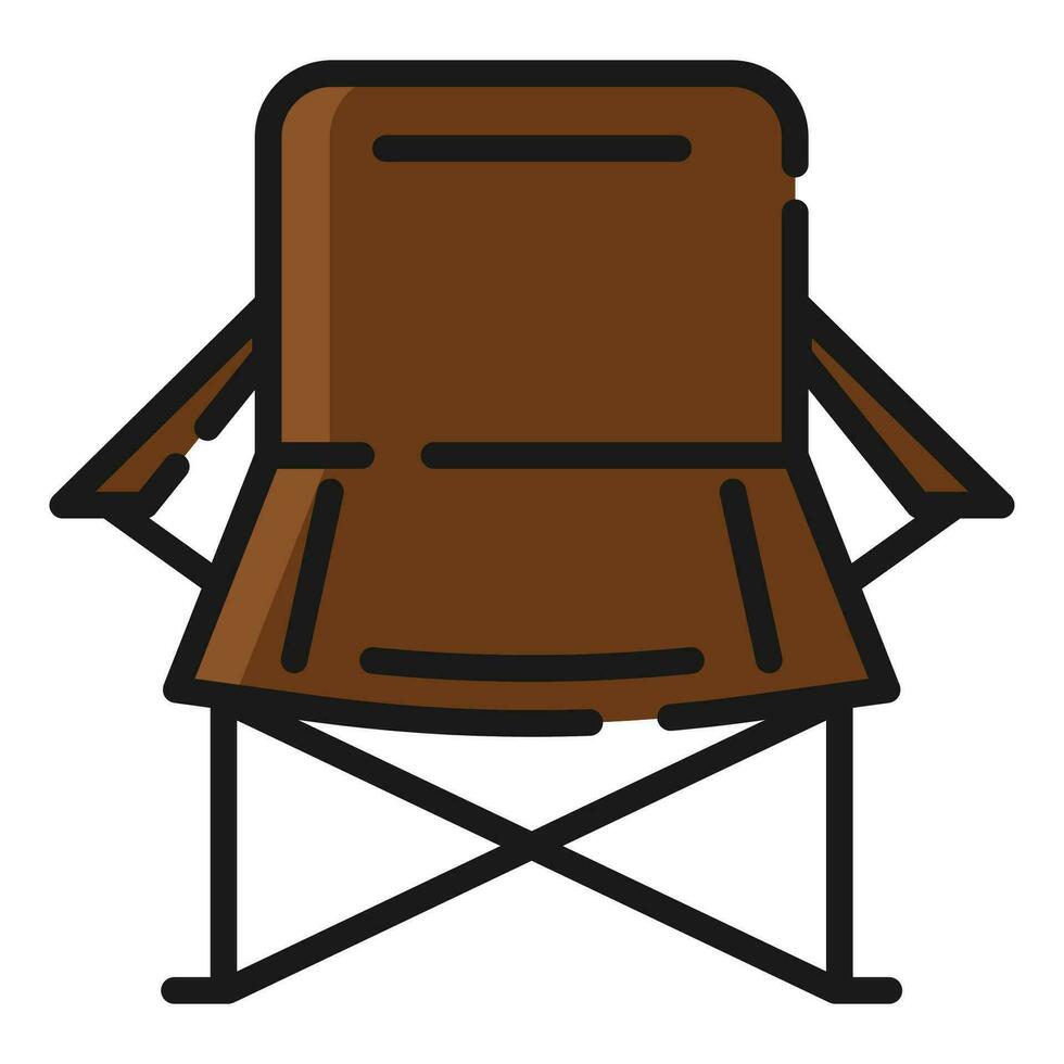 cámping silla icono, vector ilustración