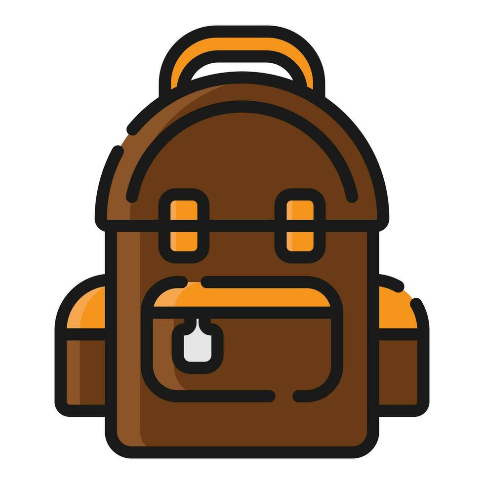 camping backpack flat icon, vector illustration