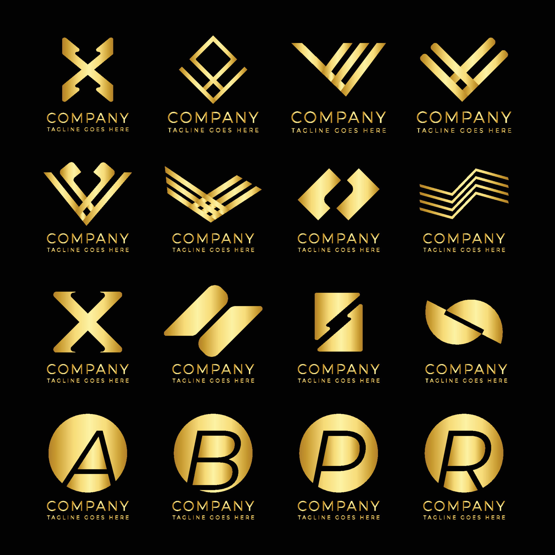 Free vector set of company logo design ideas 24701634 Vector Art at ...