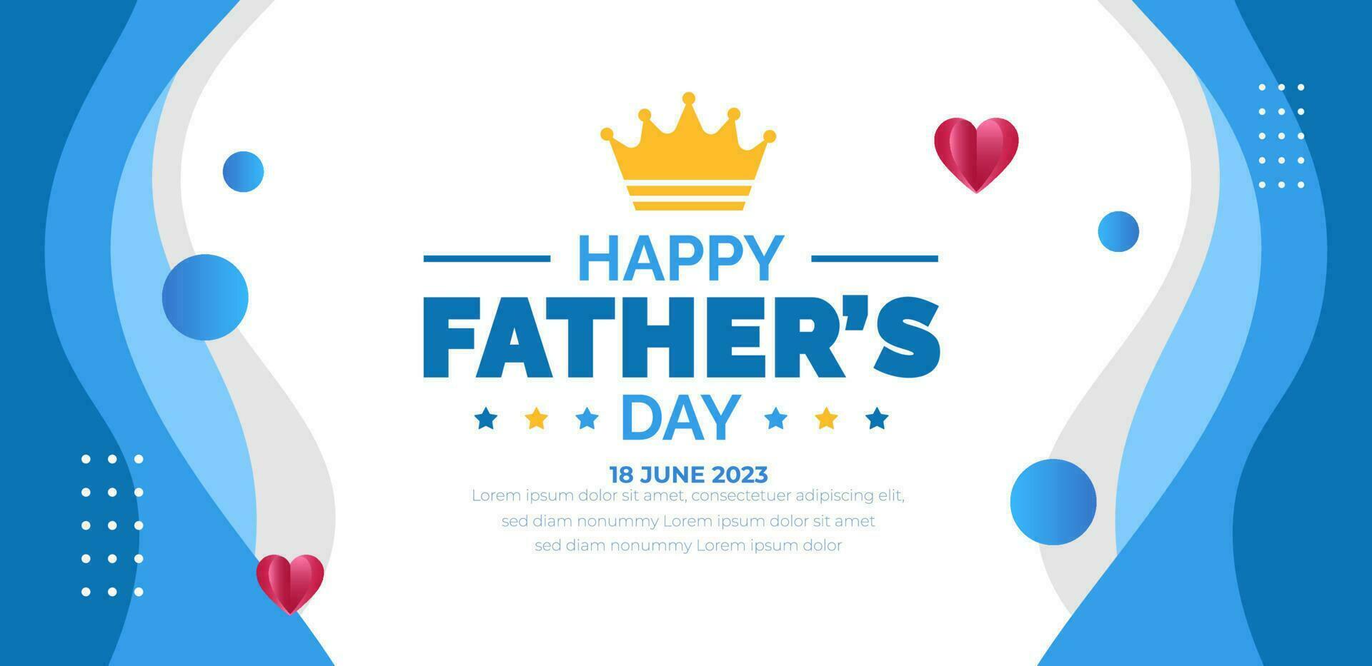 happy Father's Day background poster or banner design template celebrate in june. Father's Day background or banner with necktie, glasses, hat, and gift box. happy fathers day poster, greetings. vector