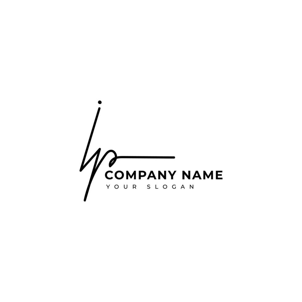 Ip Initial signature logo vector design
