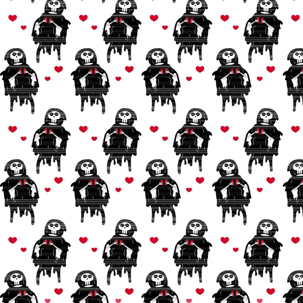 cute skull pattern vector for tee print and background wallpaper