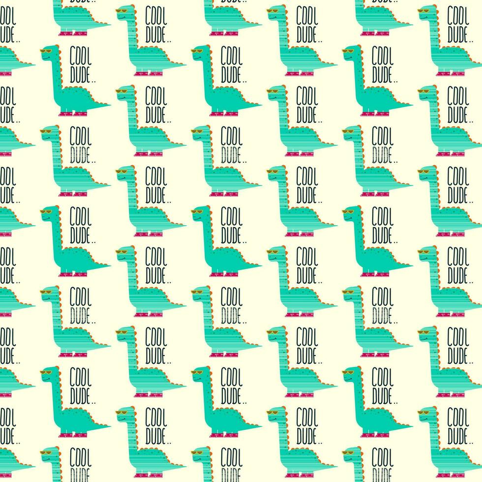 cute dinosaur vector pattern for tee print and background wallpaper