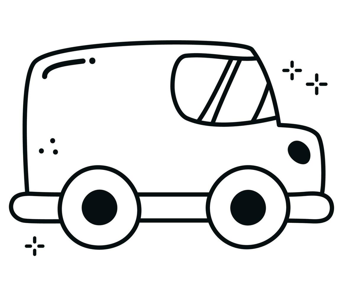 hand drawn truck illustration over white vector