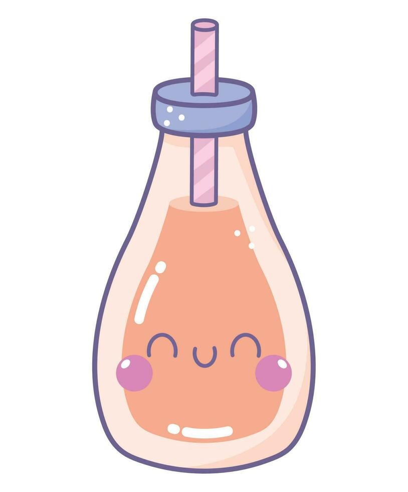 kawaii bottle design vector