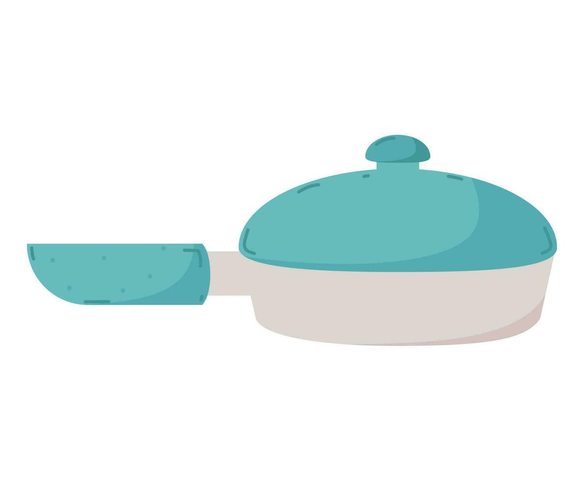 blue pan design over white vector