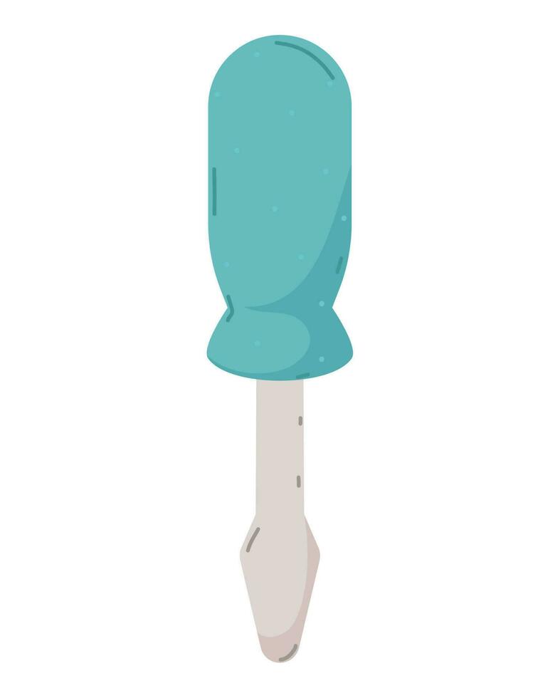 blue screwdriver design over white vector
