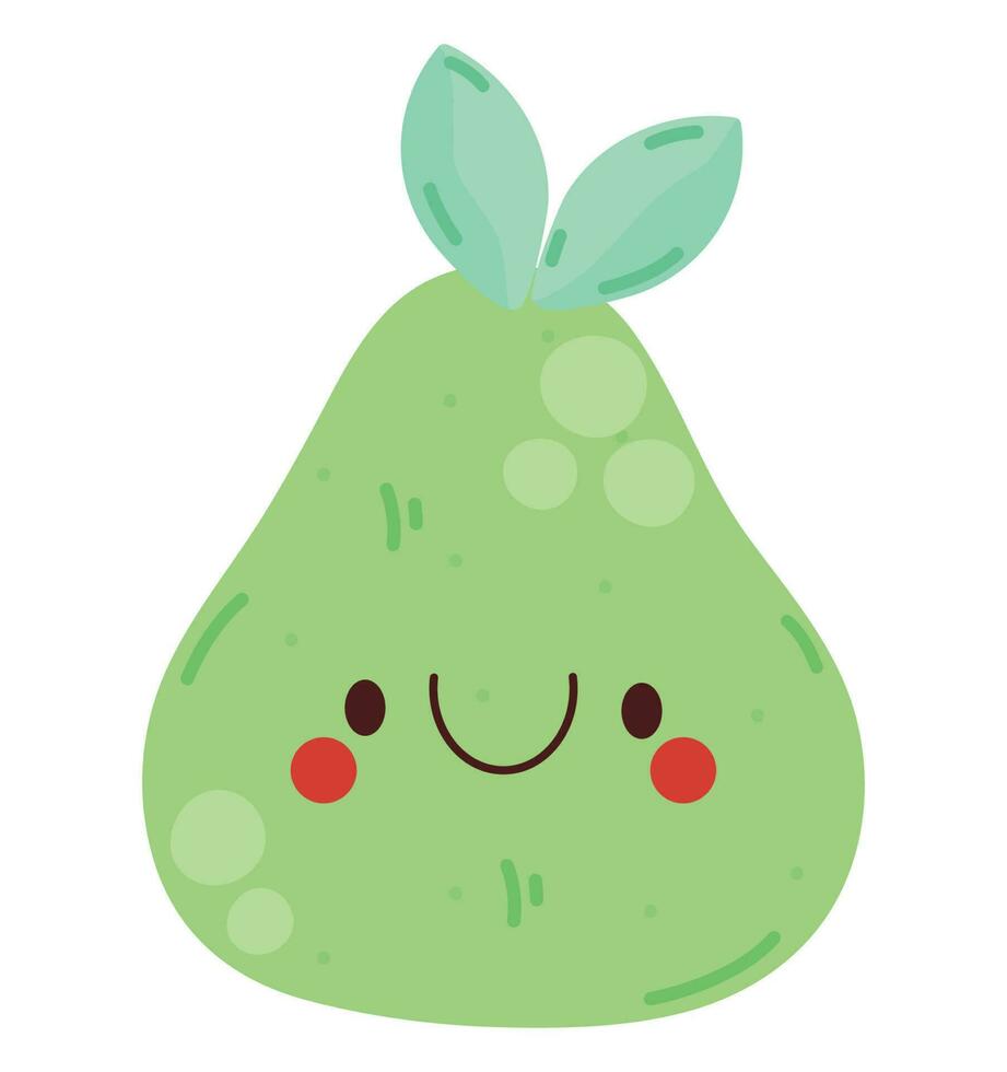 kawaii pear design over white vector