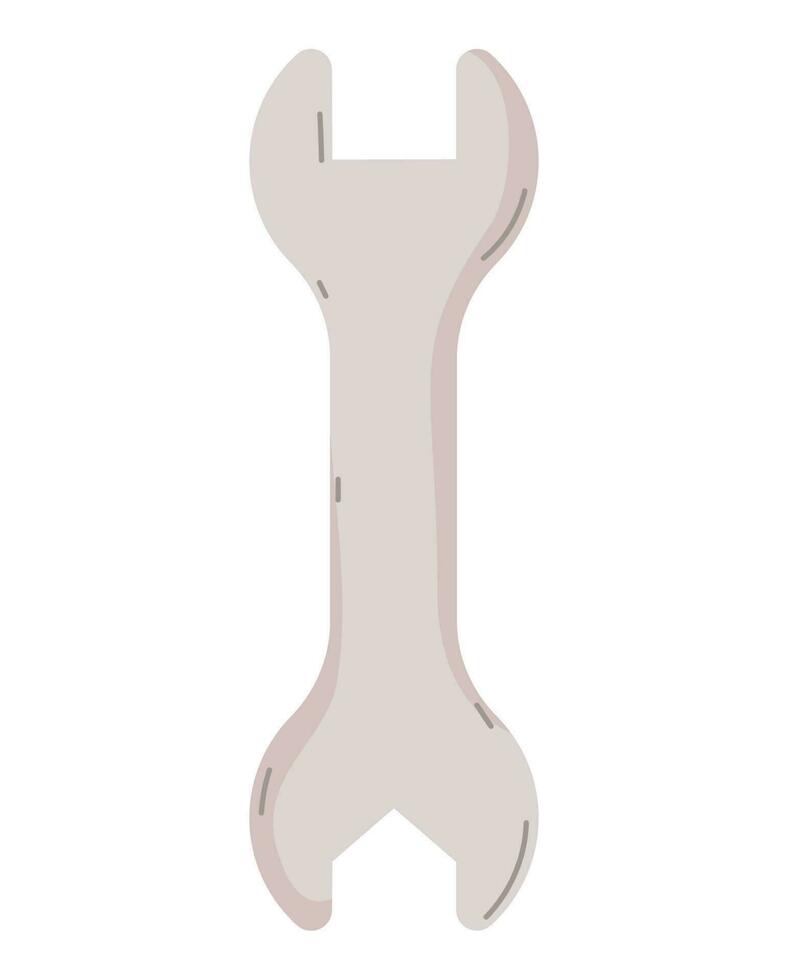 gray wrench design over white vector